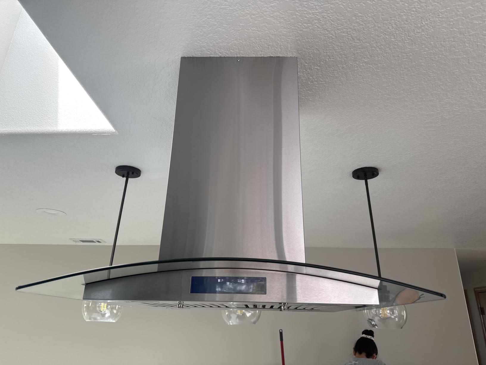 30 in. Lumin Coll 380 CFM Ducted Island Range Hood, LED, Stainless Steel | Cosmo COS-668ICS750 Soft Touch Controls, 3 Fan Speeds, Permanent Dishwasher-Safe Baffle Filters, Glass Visor customer photo 2