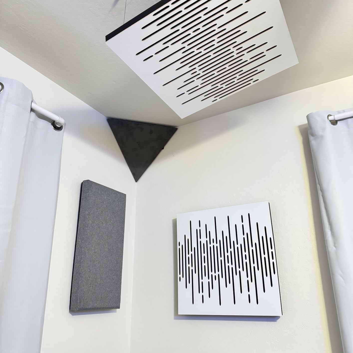 (4 Pack) Sound Absorption-Diffuse Acoustic Panel Wave for rec.studio | Wood laminated: (Sonoma) customer photo 2