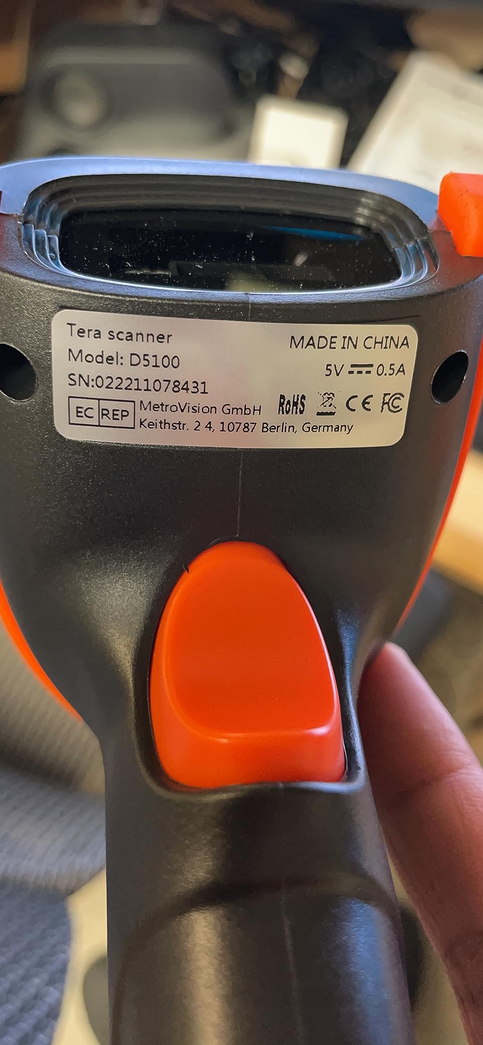 Tera Barcode Scanner with Battery Indicator: 2D Wireless, D5100 Orange customer photo 1