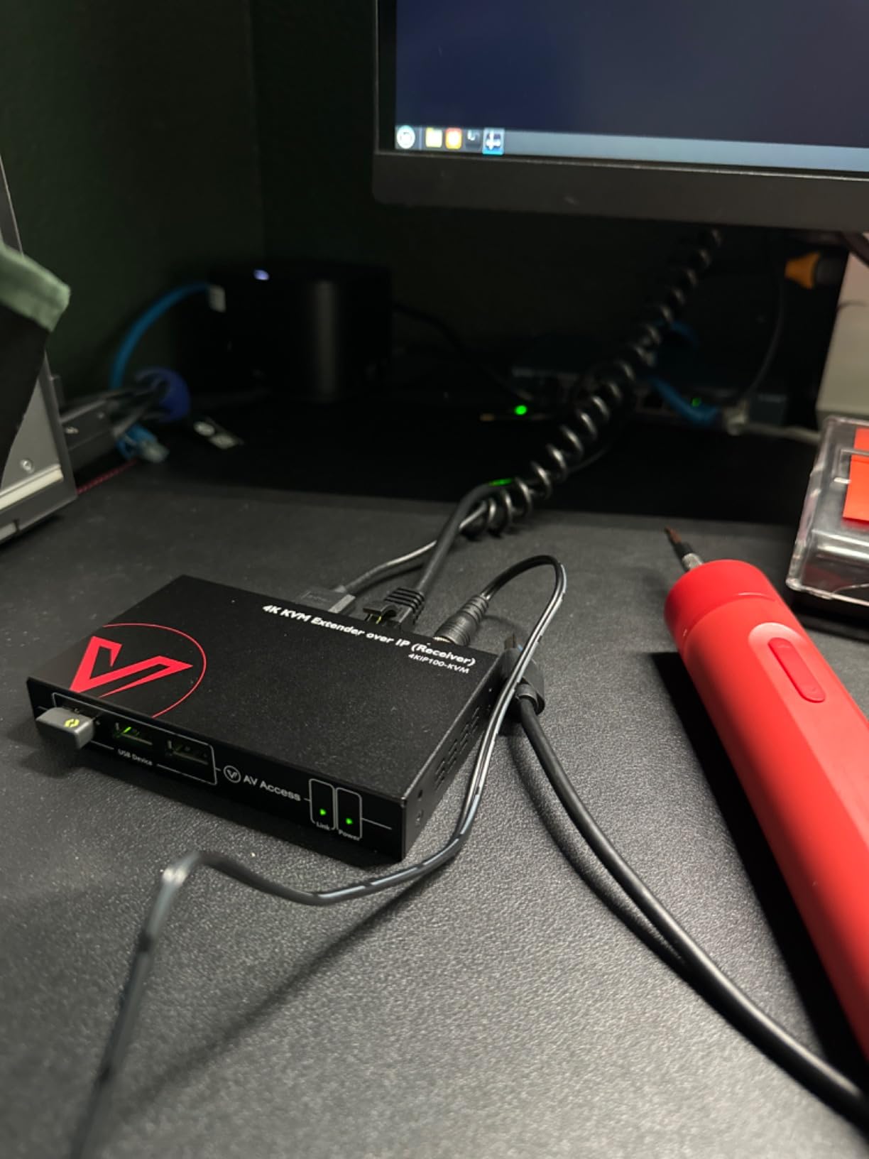 AV Access 4K HDMI USB KVM Extender TCP/IP Over Single Cat5e/6/6a/7 up to 120M(390ft), 1080P@120Hz, Plug & Play, Keyboard & Mouse Over Network, Zero Latency, 3 Ports USB Hub, DIP up to 16 Sets customer photo 2