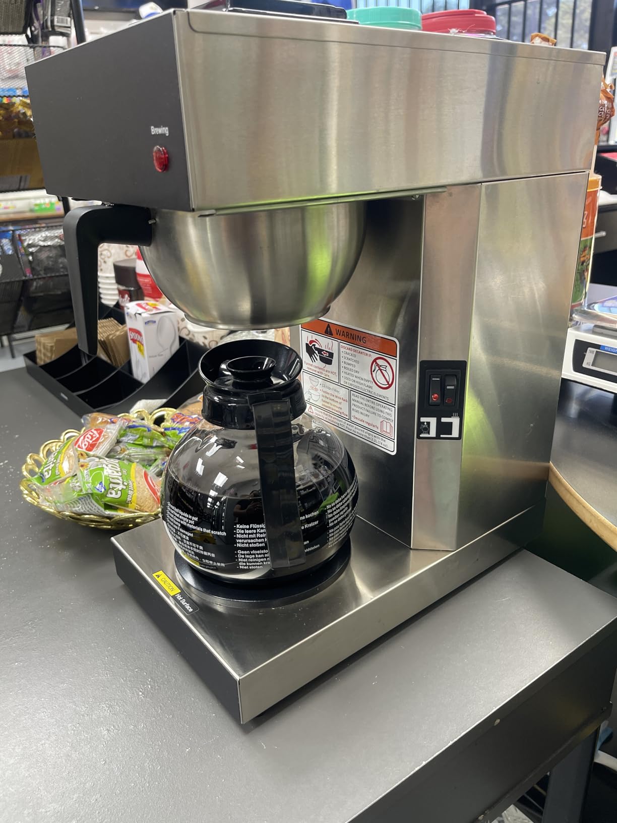 SYBO 12-Cup Commercial Pour Over Coffee Maker SF-CB-2GA, ETL Certified, Stainless Steel, 2 Glass Carafe Included customer photo 2