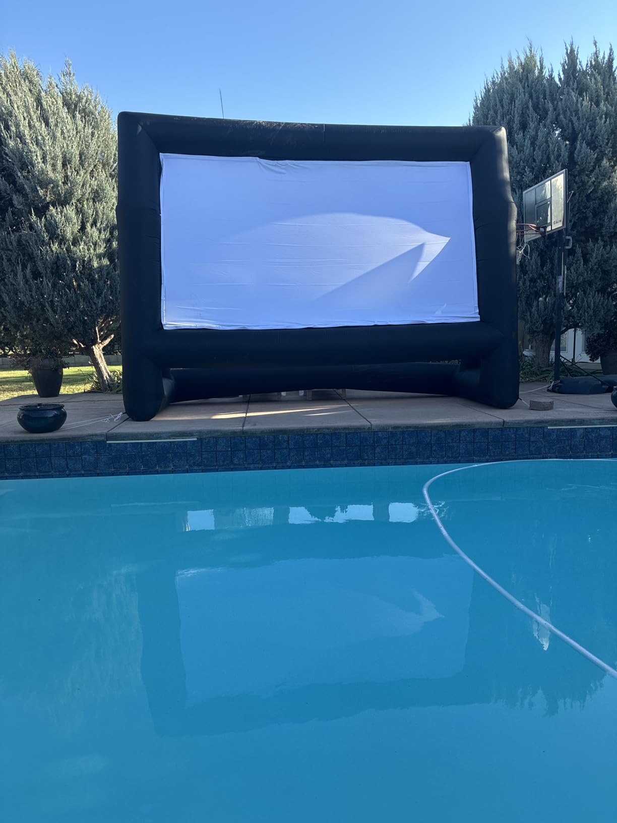 XHYCPY 20 Feet Inflatable Projector Screen Outdoor Inflatable Movie Screen with Air Blower Storage Bag, Easy Set Up Blow Up Screen for Backyard Movie Night, Theme Parties, Celebrations customer photo 2