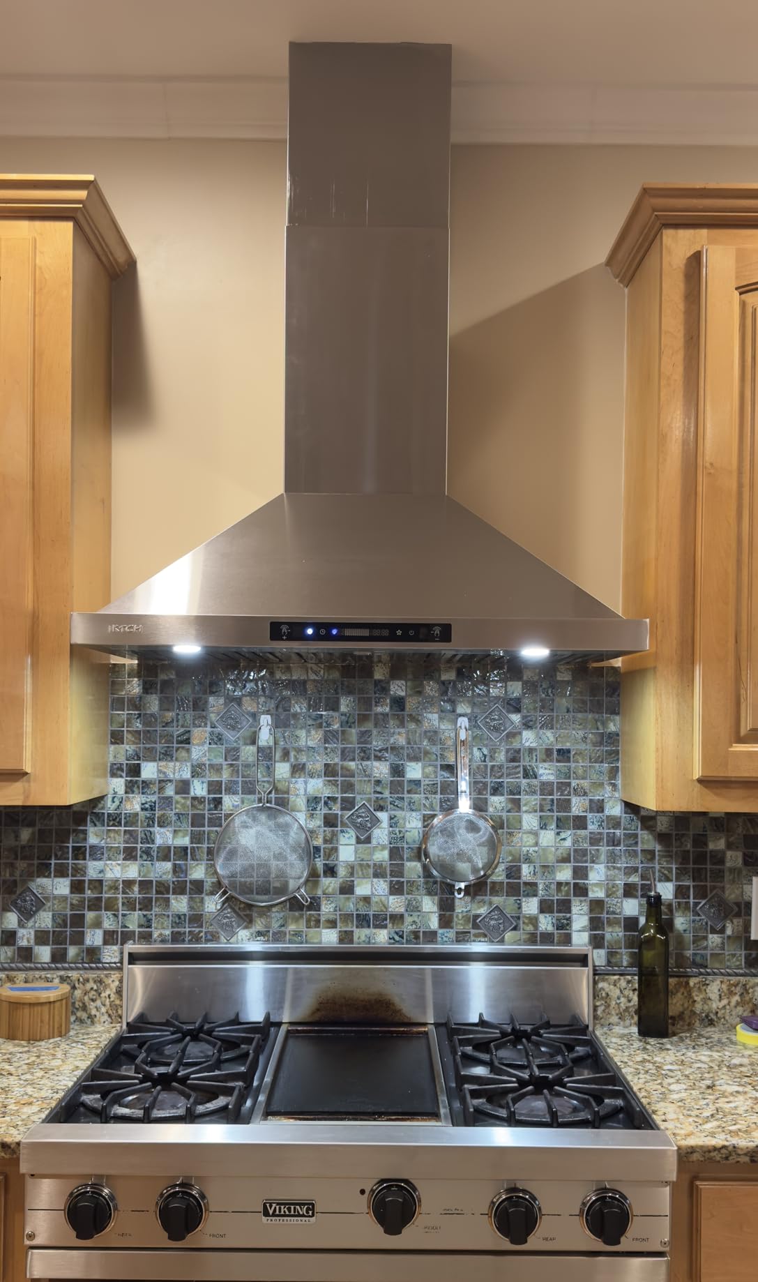 IKTCH 36-inch Wall Mount Range Hood 900 CFM Ducted/Ductless Convertible, Kitchen Chimney Vent Stainless Steel with Gesture Sensing & Touch Control Switch Panel, 2 Pcs Adjustable Lights (IKP02-36) customer photo 2