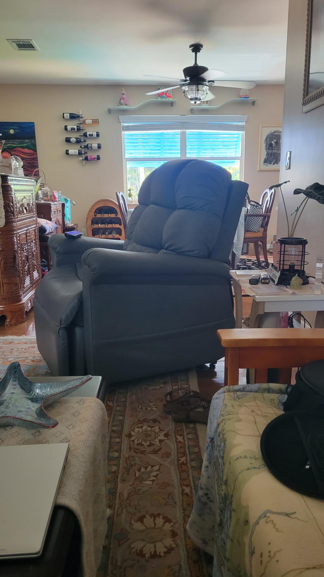 MCombo Power Lift Recliner for Elderly, Fabric 7287 (Dark Gray, Medium) | Assist with Standing, 140° Recline, 4.7