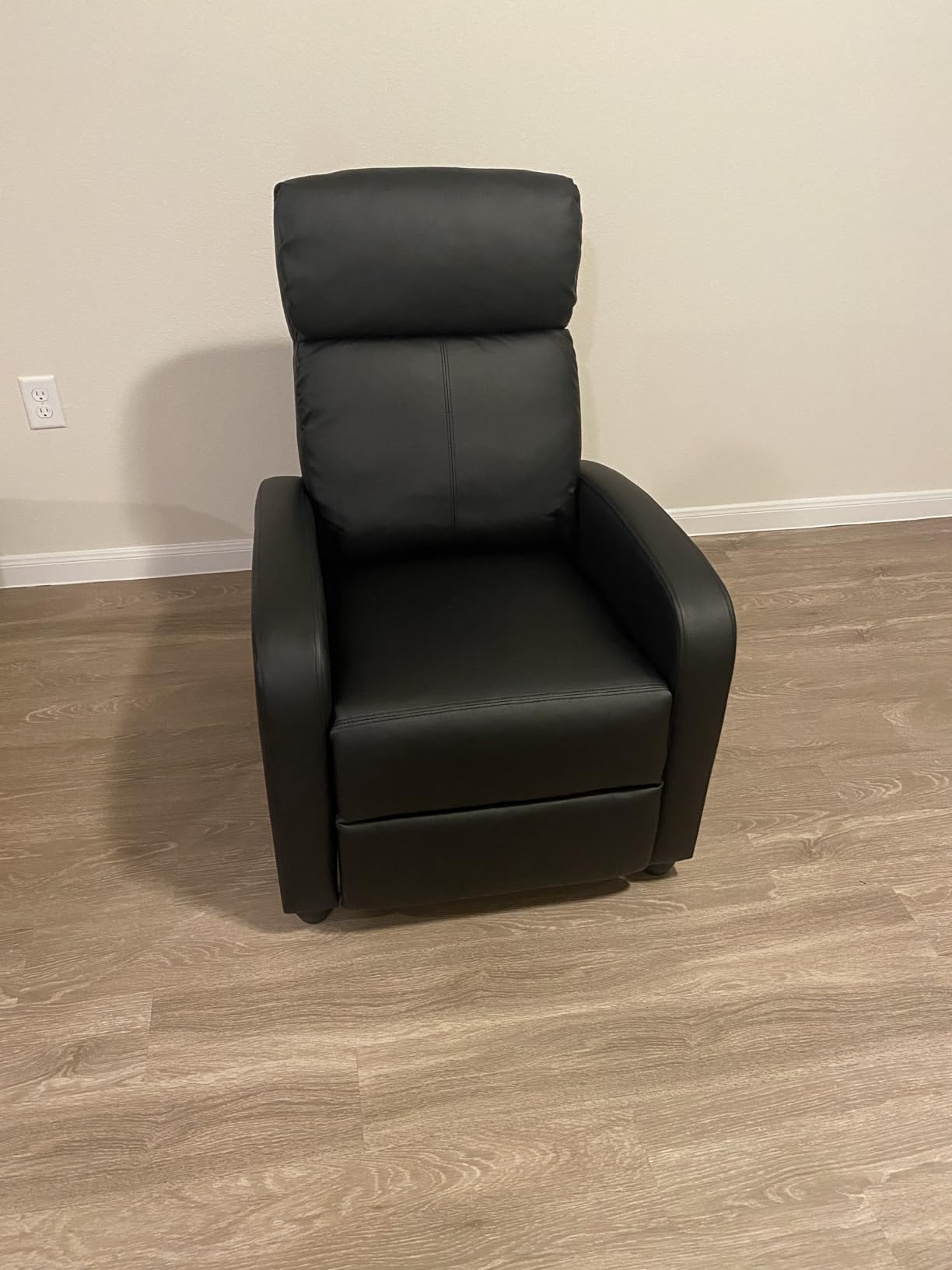 Tuoze Recliner Chair for Adults, Black PU Leather Modern Reclining Recliner | Adjustable Home Theater Seating with Lumbar Support for Living Room, Small Space customer photo 2