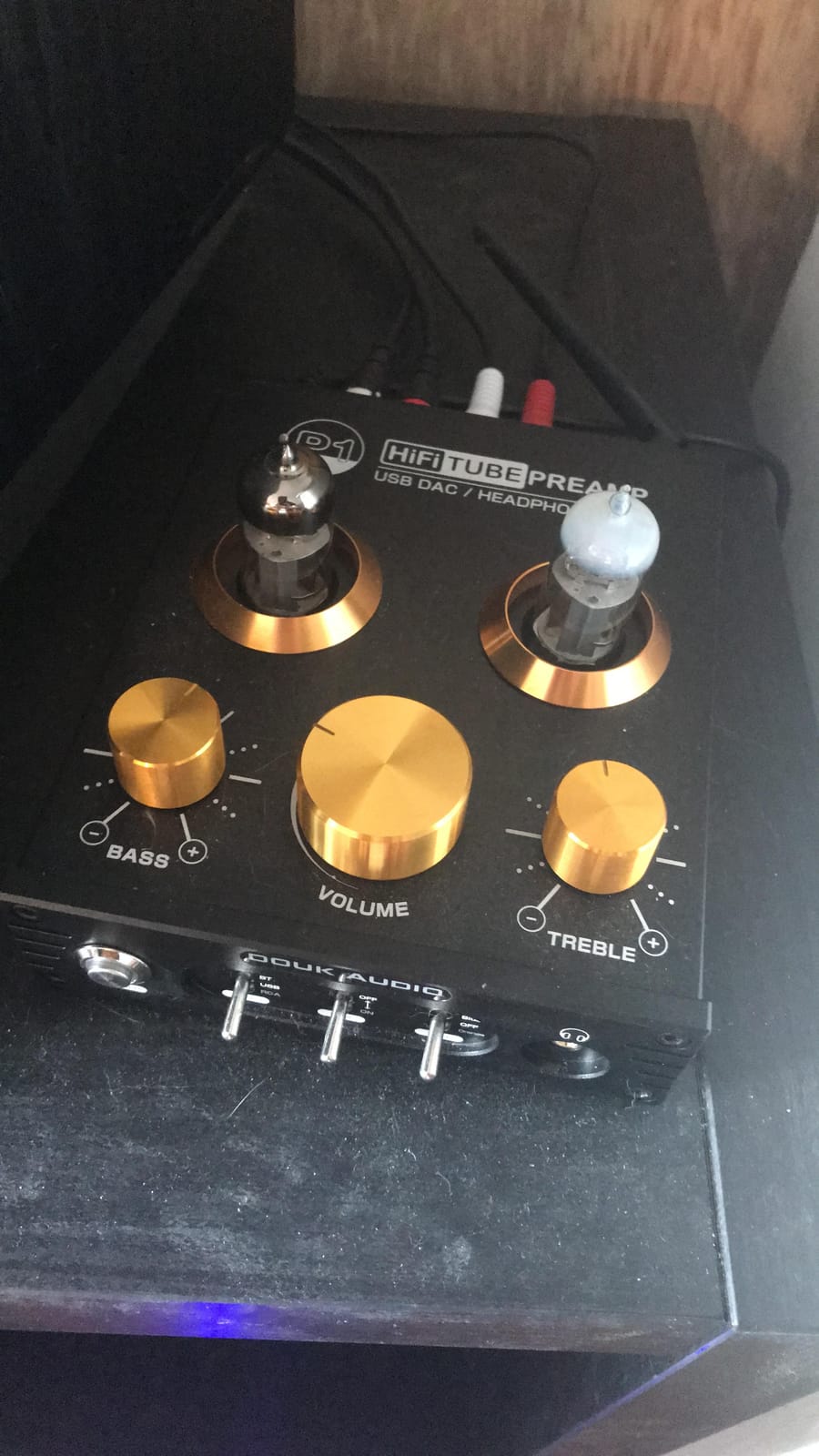 Douk Audio Bluetooth Tube Preamp: HiFi Stereo Preamplifier Receiver | Headphone Amp | USB DAC | Tone Control for Home Theater, Desktop Listening (P1) customer photo 2