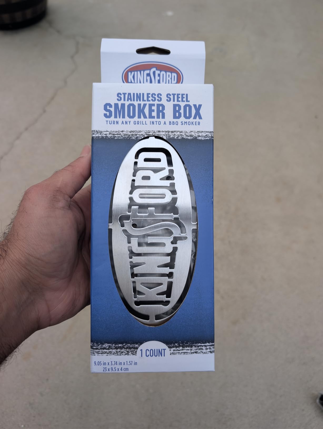 Kingsford Stainless Steel Wood Chip Smoker Box, 9.05 x 3.74 x 1.57 in | Fits gas and charcoal grates, dishwasher safe customer photo 1