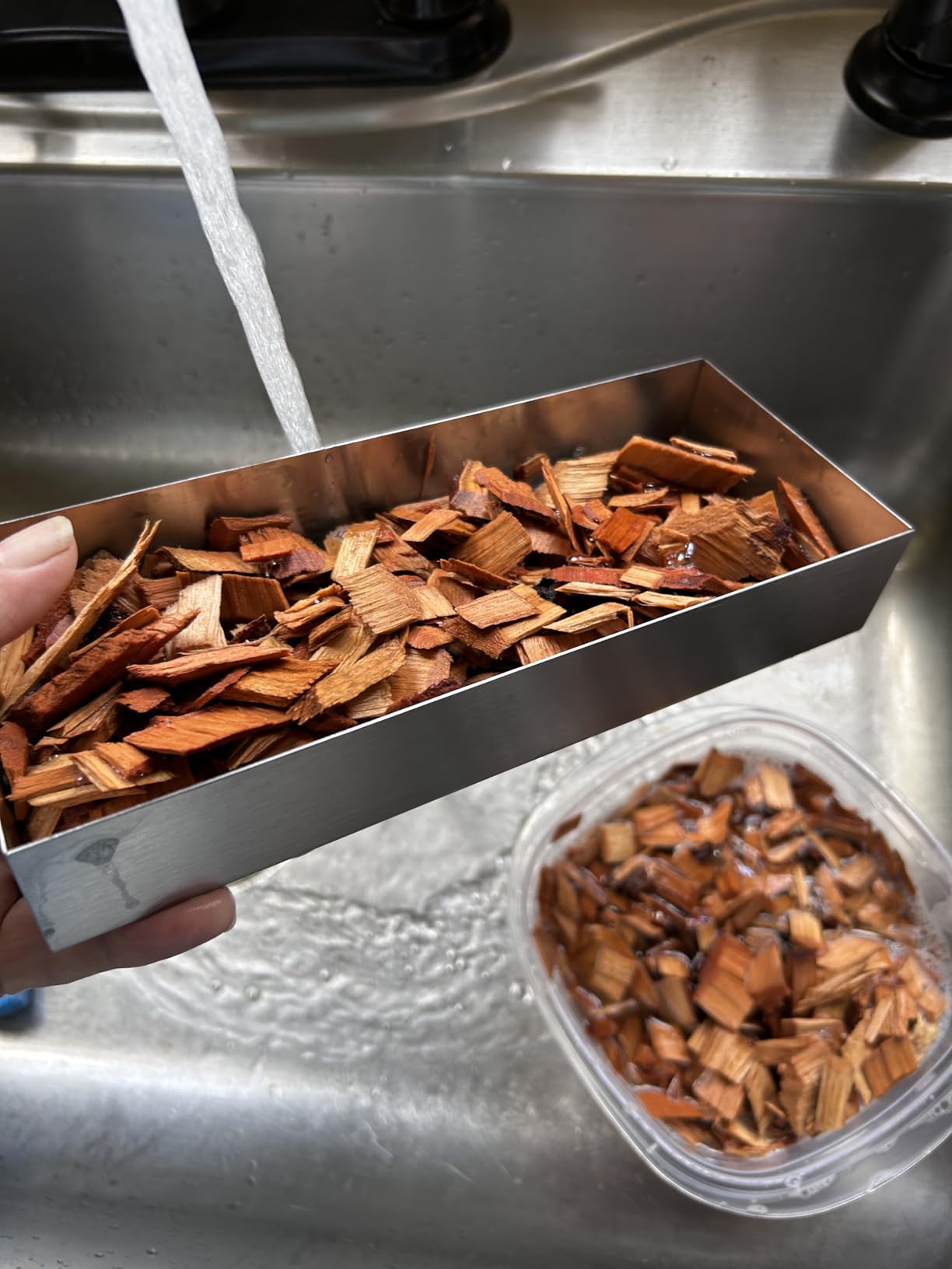 Kingsford Stainless Steel Wood Chip Smoker Box, 9.05 x 3.74 x 1.57 in | Fits gas and charcoal grates, dishwasher safe customer photo 2