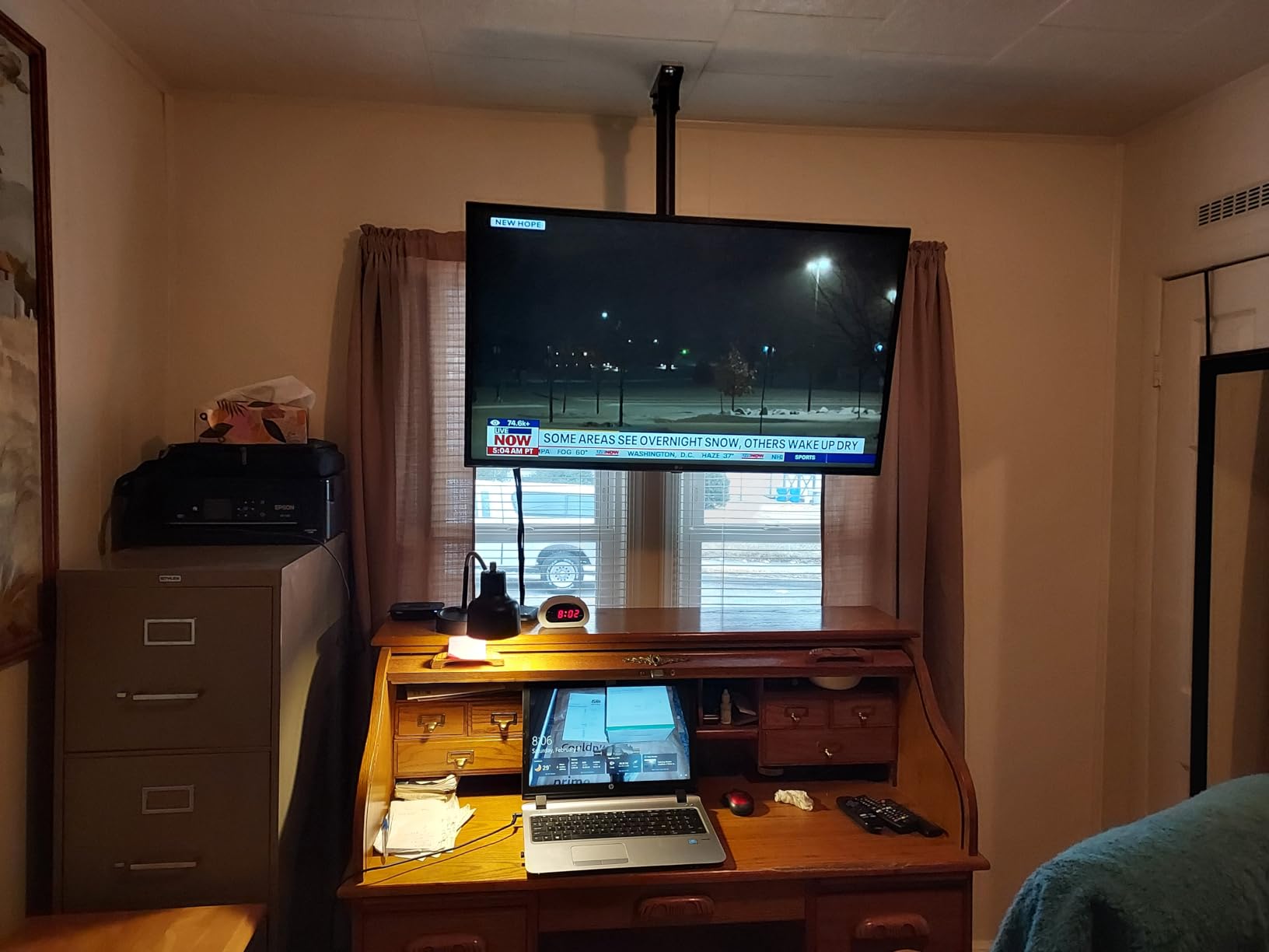 PERLESMITH Ceiling TV Mount for 26-65 inch Flat Screen Displays, Max VESA 400x400mm, Hanging Adjustable Ceiling TV Bracket Fits Most LCD LED OLED 4K TVs, Pole Ceiling Mount Holds up to 110lbs, PSCM2 customer photo 2