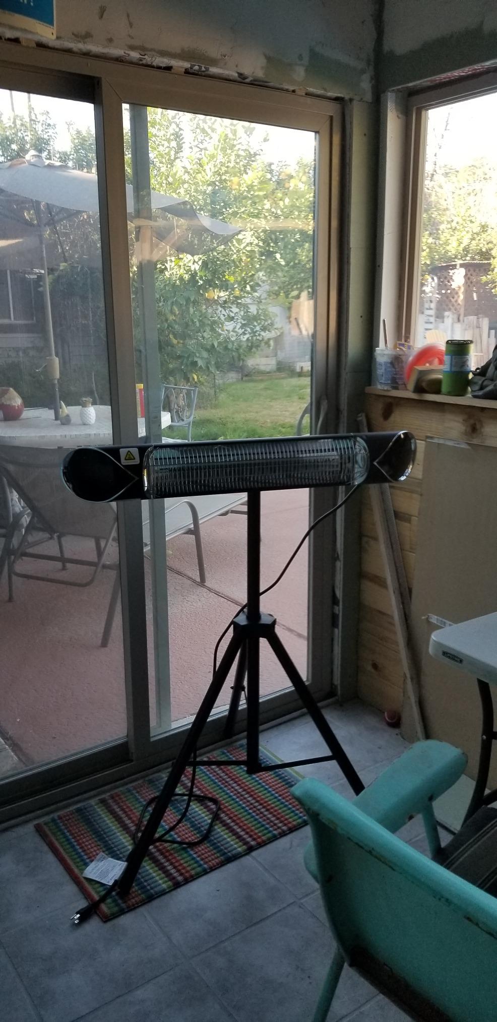 Briza Infrared Electric Patio Heater - Indoor/Outdoor Heater - Portable Wall/Garage Heater - 1500W - use with Stand - Mount to Ceiling/Wall customer photo 1