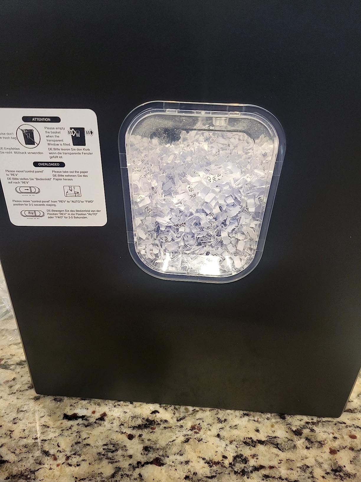 Bonsaii 6-Sheet Micro Cut Paper Shredder for Home, High Security Level P-4 | Small Office Use, Shreds Credit Cards, Staples & Paper Clips, 3.4 Gal Transparent Window Wastebasket, Black, C234-A customer photo 1