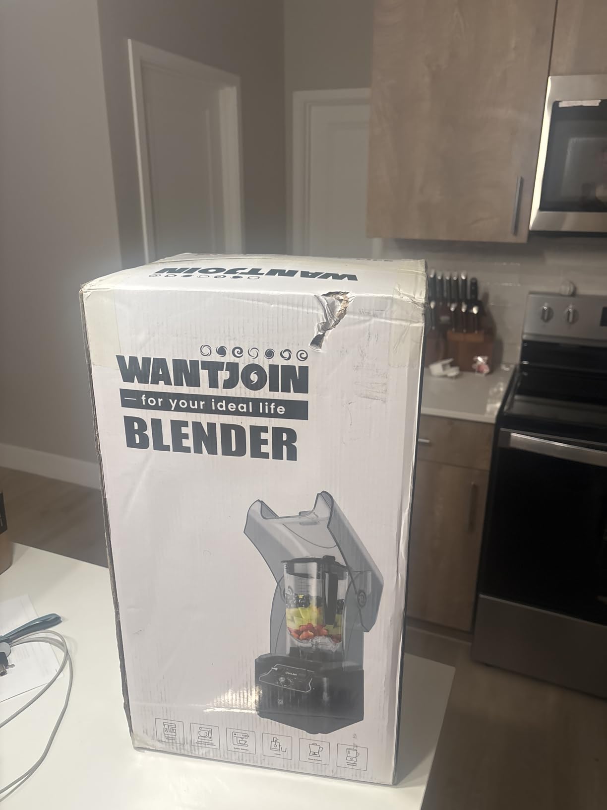 WantJoin Professional Commercial Blender With Shield Quiet Sound Enclosure 2200W Industries Strong and Quiet Professional-Grade Power, Self-Cleaning, Black customer photo 1