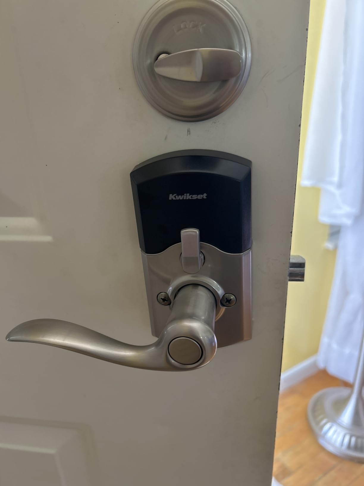Kwikset 917TNL-15S Smartcode Keypad Electronic with Tustin Lever SmartKey with 6AL Latch and RCS Strike Satin Nickel Finish customer photo 1