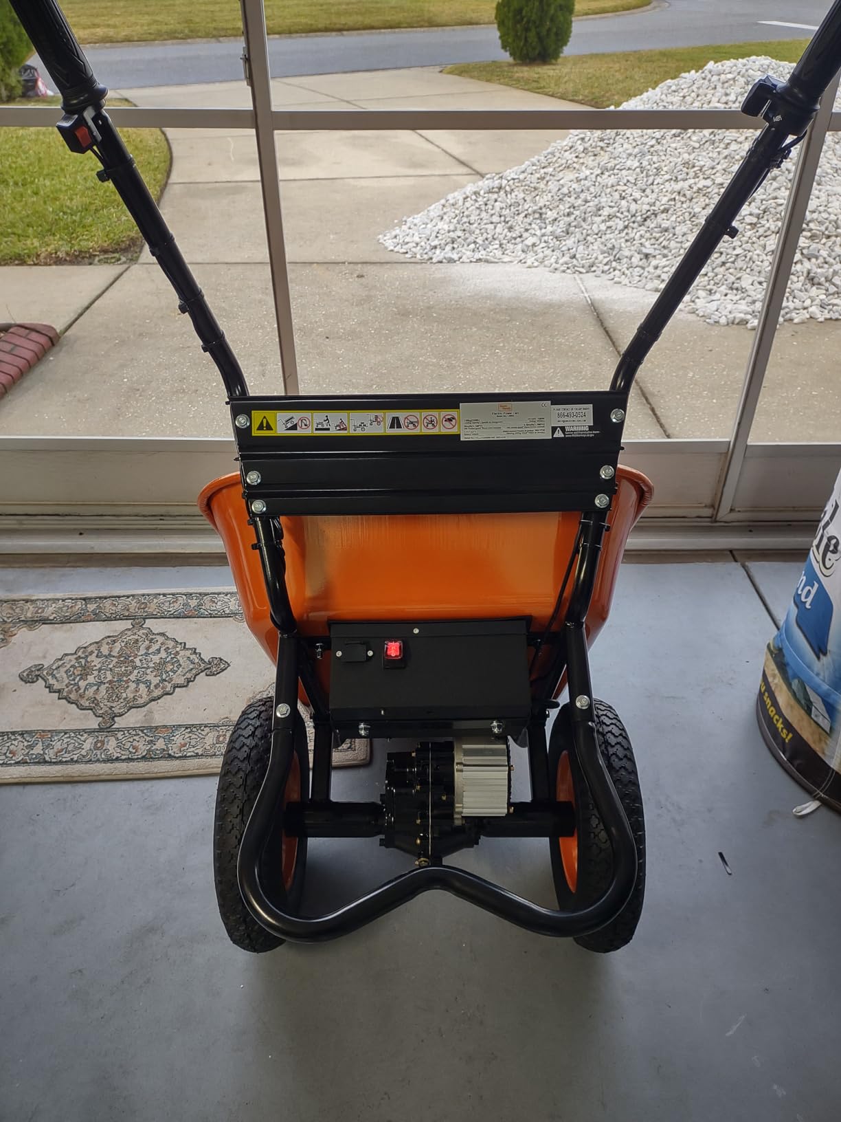 SuperHandy Electric Wheelbarrow Utility Cart, 24V, 330 lb, Power Wagon | Battery powered utility cart for soil, rocks, tools and yard loads; power dump supports garden and jobsite hauling customer photo 2