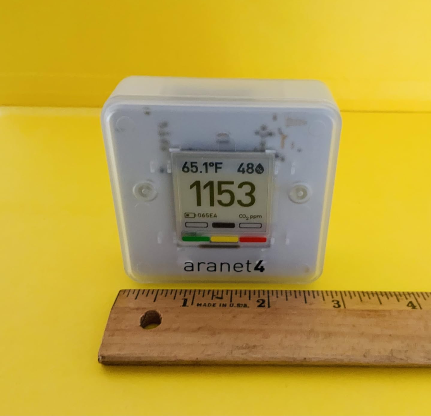 Aranet4 Indoor Air Quality Monitor, Wireless CO2 Detector for Home, Office | 4-year battery life, NDIR sensor. Tracks carbon dioxide, temperature, humidity, and pressure in real time. E-ink screen customer photo 2