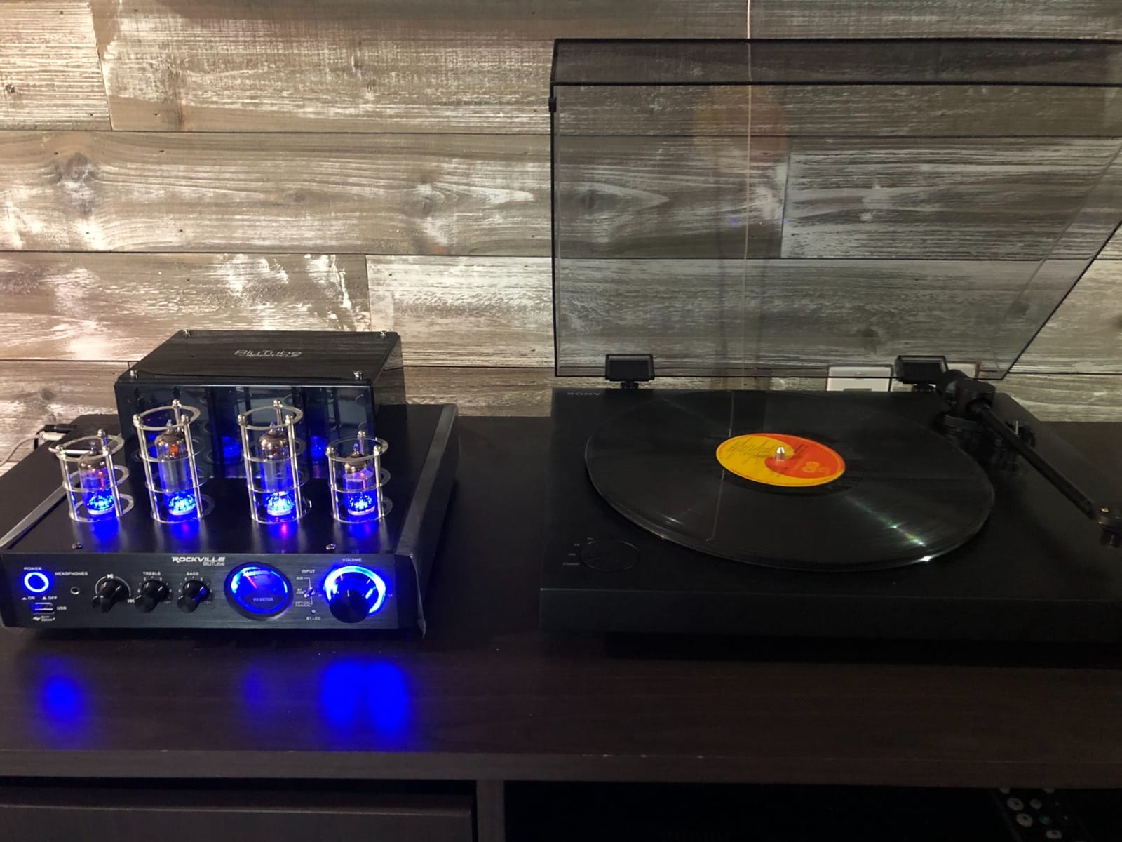 Rockville BluTube LED 70W Bluetooth Tube Amplifier/Stereo Receiver, Black | Home Audio, HDMI/Optical/Coaxial/USB/RCA Inputs, Sub Output, Headphone Output, VU Meter, Blue LED Tubes, 2-Band EQ customer photo 1