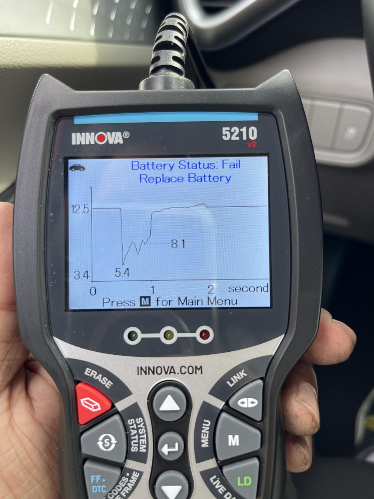 Innova 5210 OBD2 Scanner & Engine Code Reader, Battery Tester, Live Data, Oil Reset, Car Diagnostic Tool for Most Vehicles, Bluetooth Compatible with America's Top Car Repair App customer photo 2