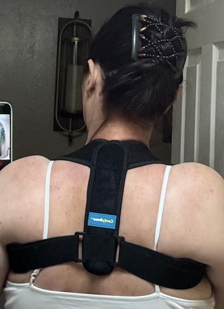 ComfyBrace Posture Corrector for Men and Women, Back Brace Straightener | Breathable adjustable posture brace, shoulder brace straps and upper back support for neck hump, hunchback, clavicle pain customer photo 2