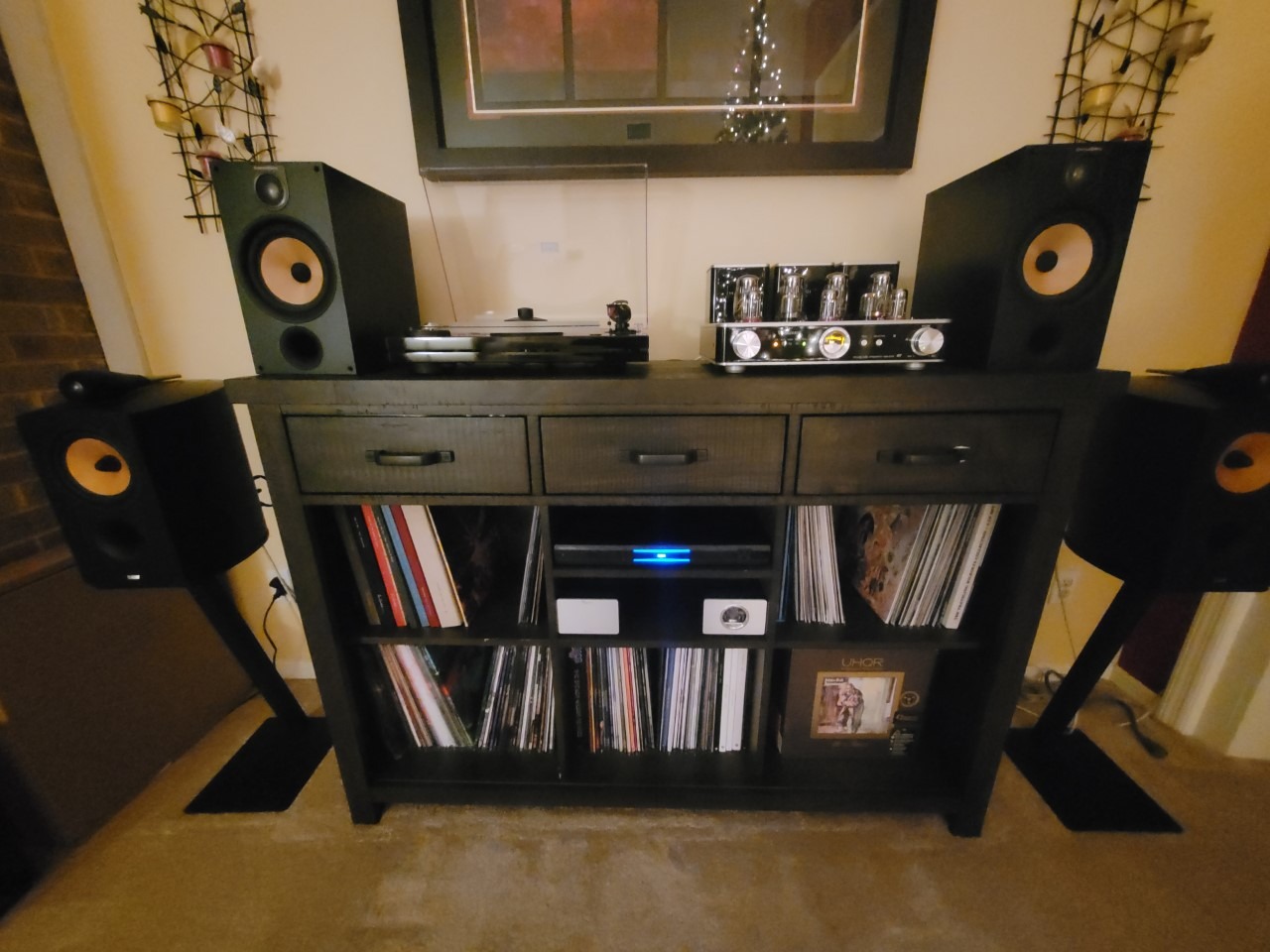 R8 KT88 x4 Tube Amplifier Hi-Fi Integrated Vacuum Tube Amp with Headphone Output KT88, EL34 Replaceable (Silver) customer photo 1