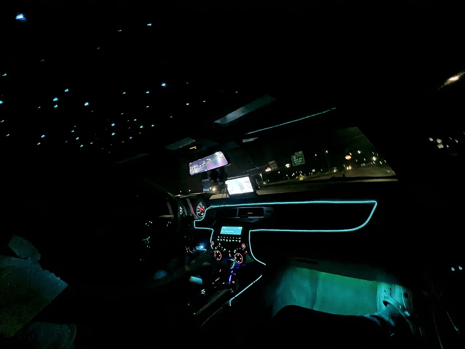 AKEPO Fiber Optic Lights kit Twinkle+ APP Control + Music Effect for Star Ceiling Sky Light Car Home Use, RGBW Light Engine+Optical Fiber Cable 375pcs of 9.8ft/3m(0.03+0.04+0.06in)+28key Remote customer photo 1