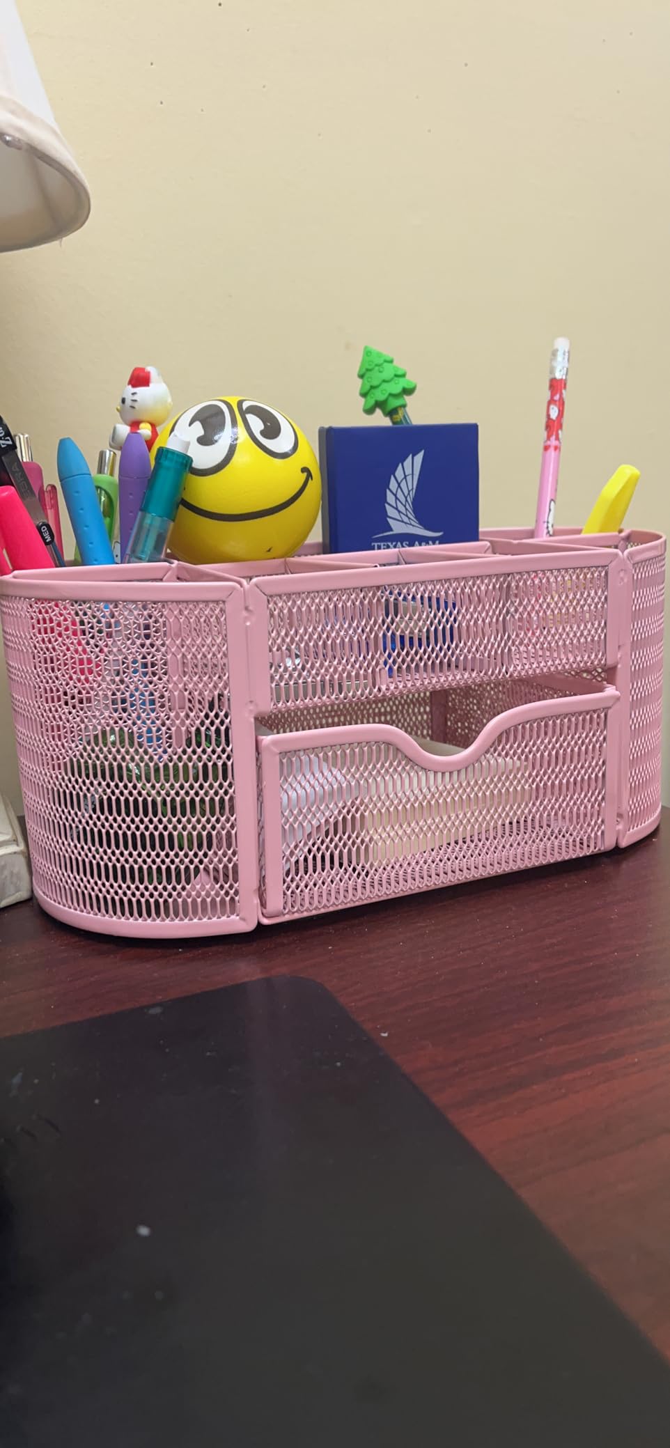 BLU MONACO Gold Desk Organizer Set with Drawer | Metal Mesh Desk Accessories for Women | Stylish Desktop Organizer for Office Storage, Supplies & Small Stationery customer photo 1