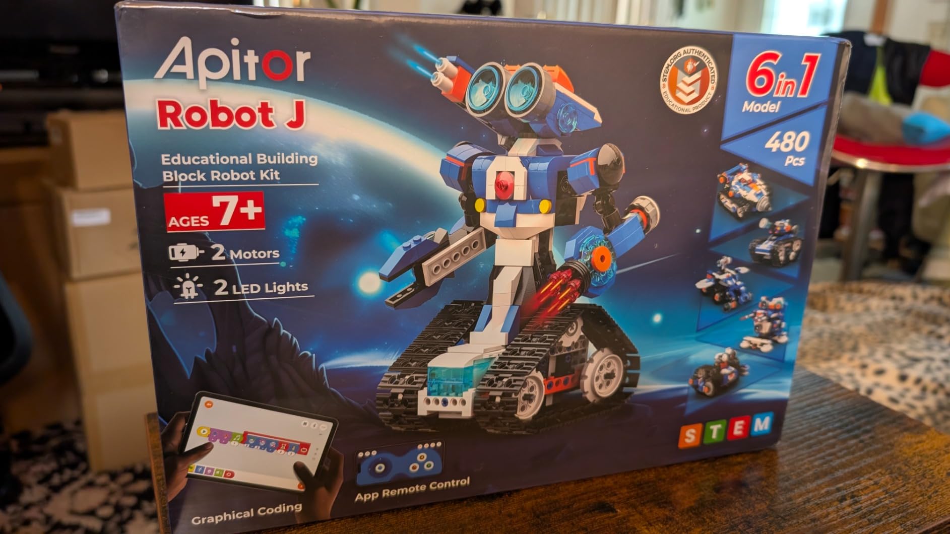 Apitor STEM Coding Robot Toy 6-in-1 Building Kit for Boys 8-12 480 Blocks | APP Remote Control Block Coding Toys, Educational Robotics Learning Educational Gifts for Boys Girls Kids Ages 7 8 9 10 11 12 customer photo 1