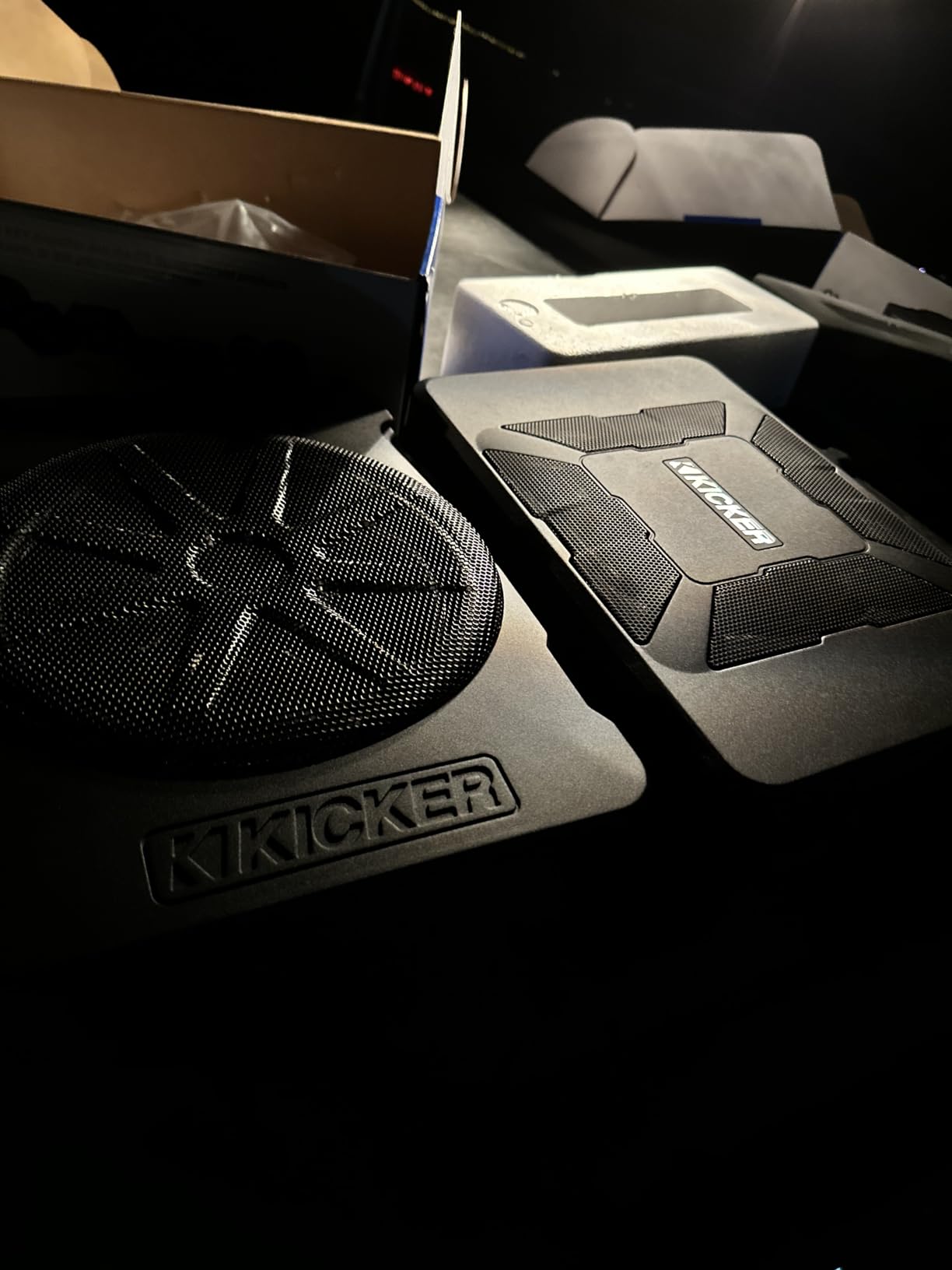 KICKER 46HS10 Hideaway Compact Powered Subwoofer, 10-Inch | Built-in amplifier with wiring harness, slim low-profile bass for tight cabs, quick-disconnect install customer photo 1