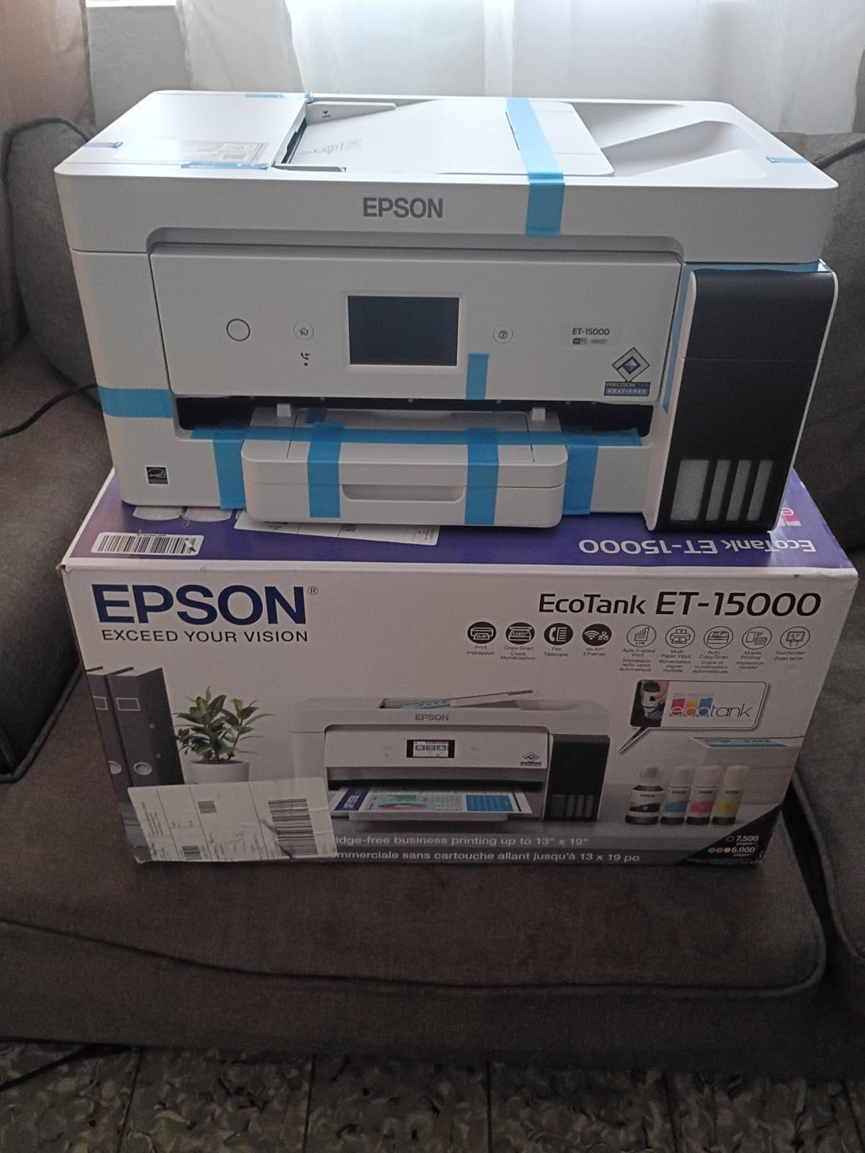 Epson EcoTank ET-15000 Wireless Color All-in-One Supertank Printer with Scanner, Copier, Fax, Ethernet and Printing up to 13 x 19 Inches, White customer photo 2