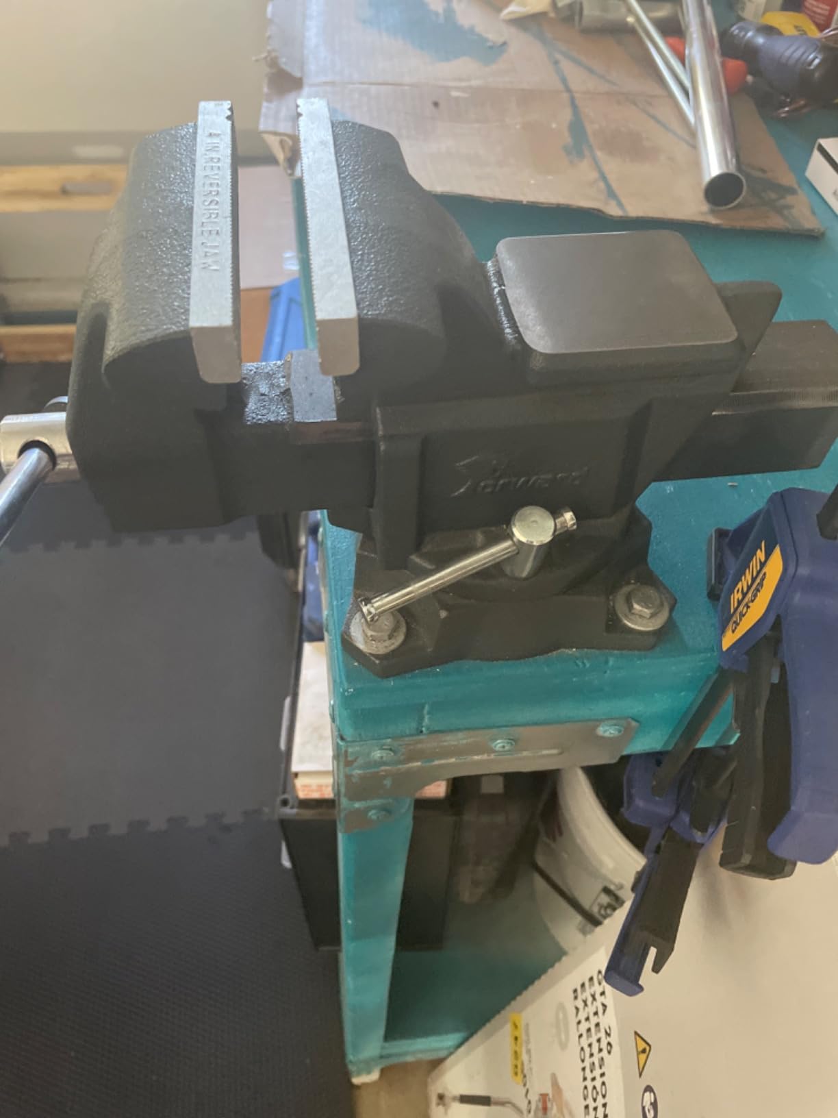 Forward CR80A 8 Inch Bench Vise Heavy Duty with Anvil and 210°Swivel Base | 12,000LBS Clamping Force | 8