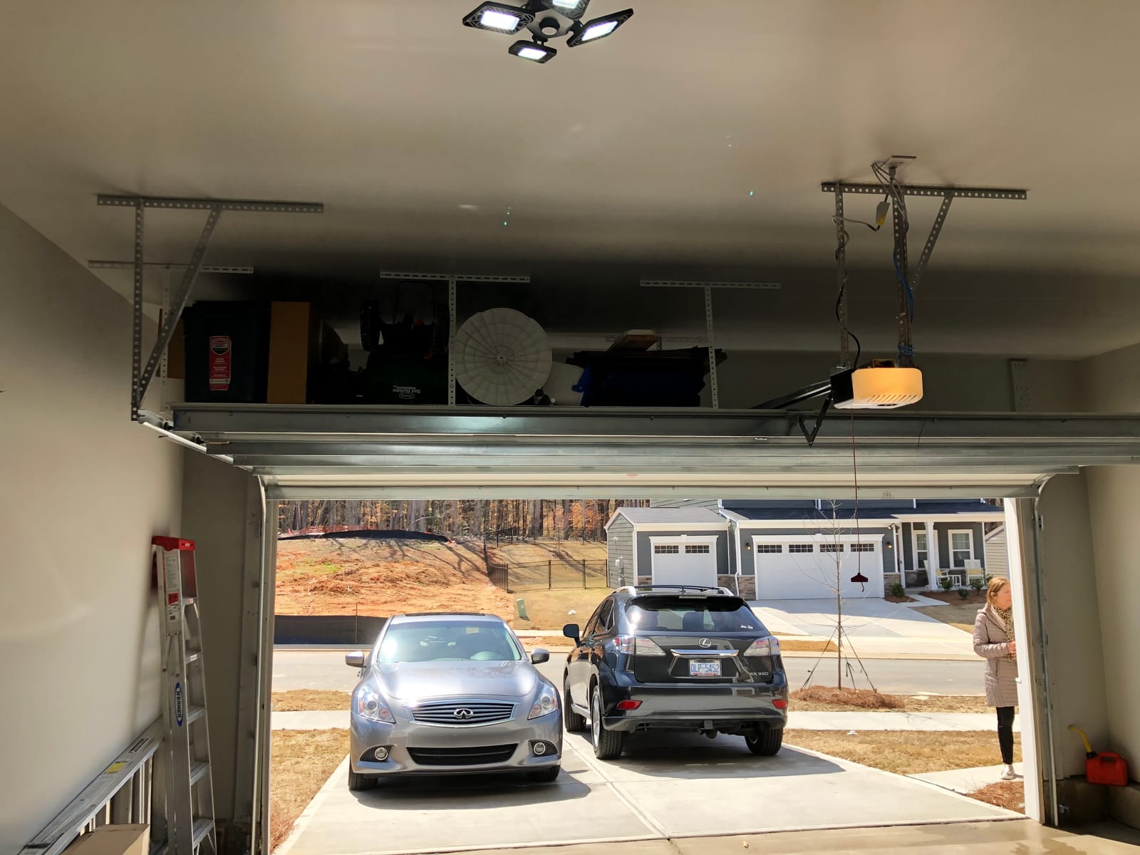 FLEXIMOUNTS 4x8 Overhead Garage Storage Rack with Hooks, Black | 6 Hooks included, 750 lb Capacity, 22-40 inch Adjustable height, Heavy-duty steel, Garage organization, Classic Series customer photo 2