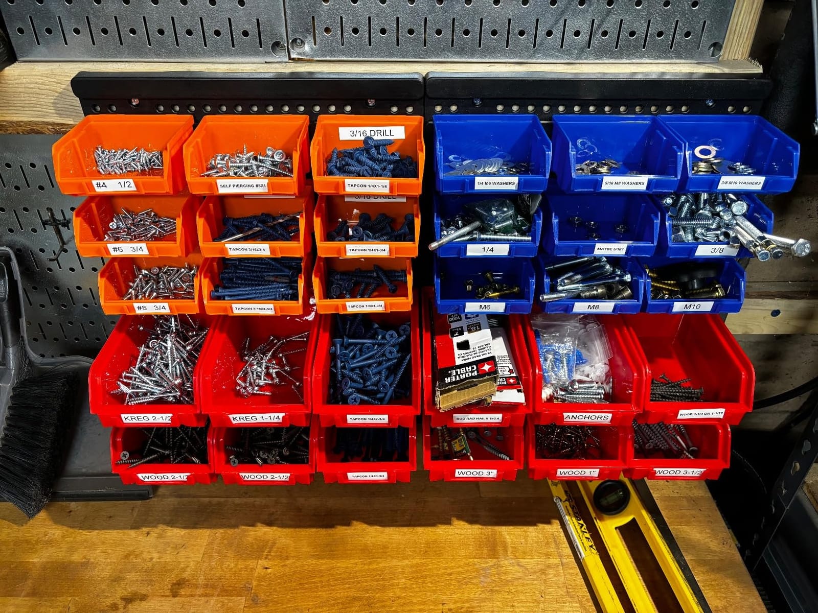 SEDY 30-Bin Wall-Mounted Storage Rack System - Heavy-Duty Garage Tool Organizer for Screws, Nuts, Bolts, Nails, Beads, and Small Hardware Parts - Easy Installation and Customizable customer photo 2