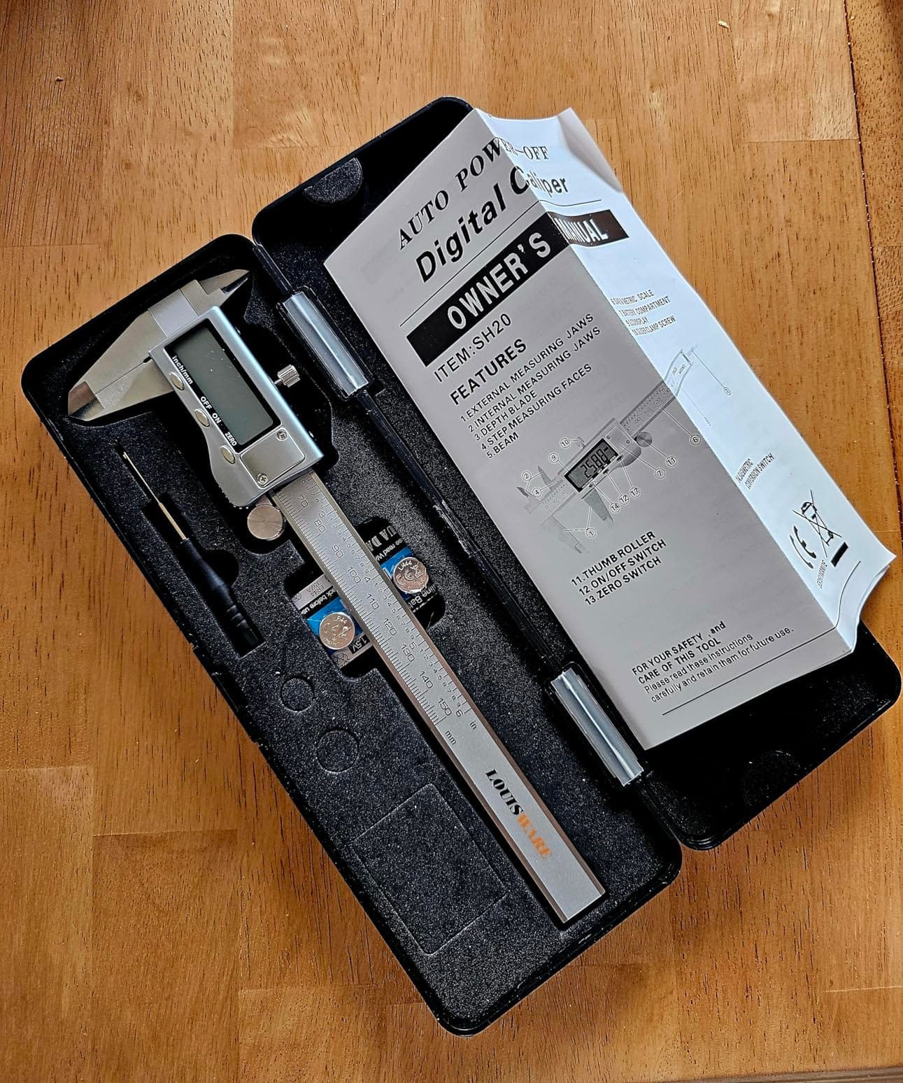 Digital Caliper, Caliper Measuring Tool with Stainless Steel, Electronic Micrometer Caliper with Large LCD Screen, Auto-Off Feature, Inch and Millimeter Conversion (6 Inch/150 mm) customer photo 1