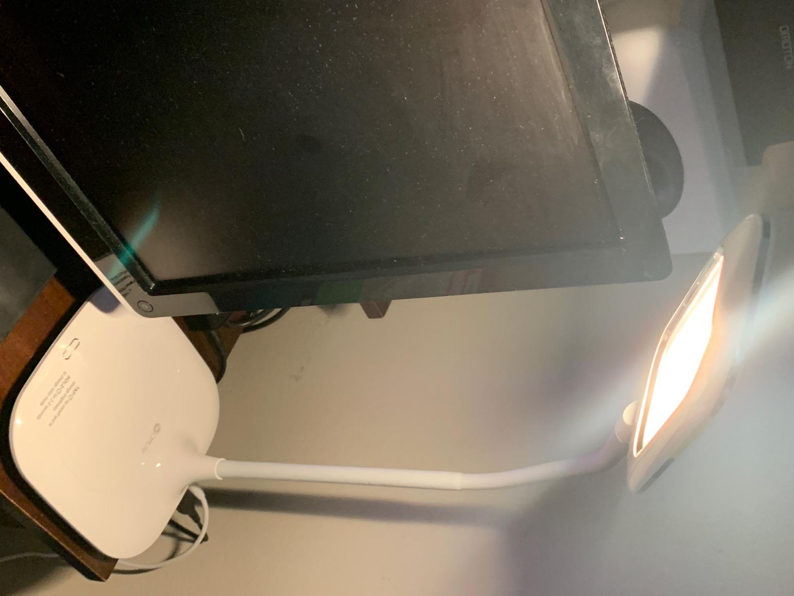 OttLite Prevention LED Desk Lamp with USB and Wireless Charging, White | ClearSun LEDs Reduce Eyestrain | 3 Color Temperature Modes | 2.1A USB Port | Good Housekeeping Seal customer photo 1