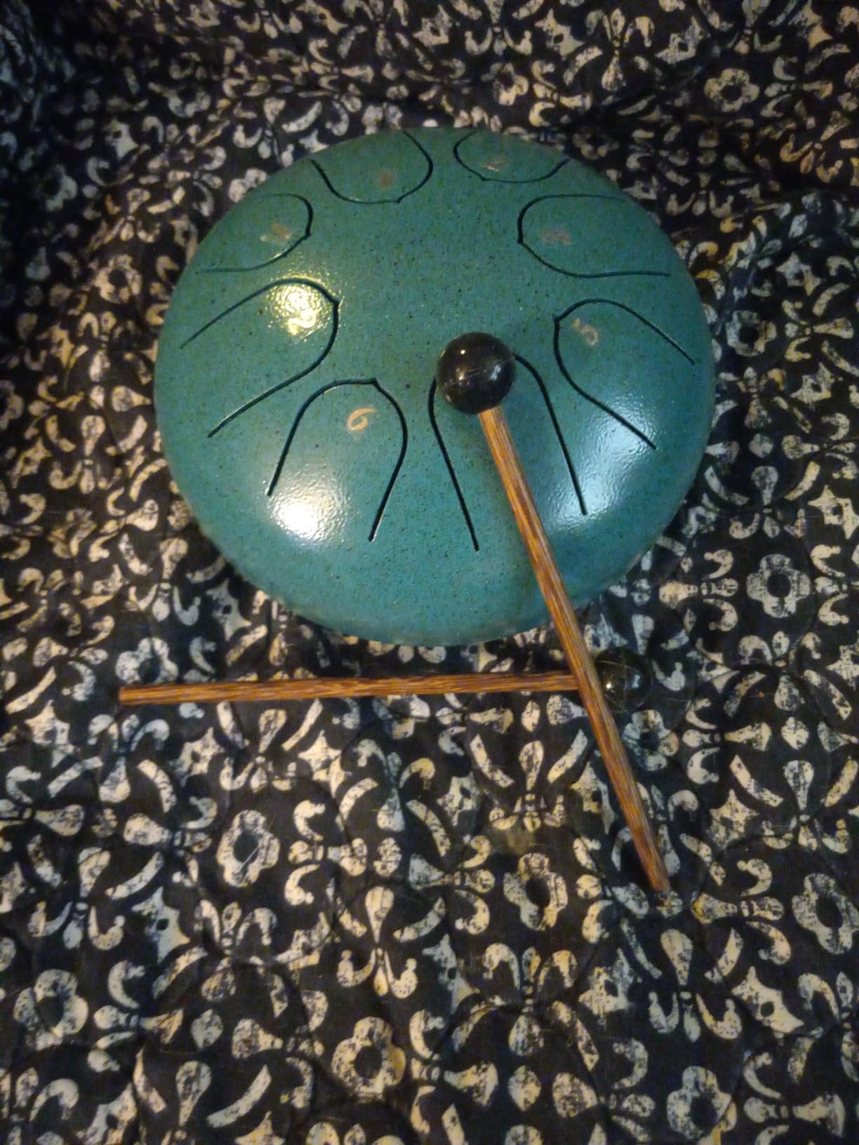 Steel Tongue Drum 6 Inch 8 Notes Musical Instrument, Rain Drum Style Gift | Adults & Beginners Percussion for Music Education, Calming, Relaxation, Meditation (Malachite) customer photo 1