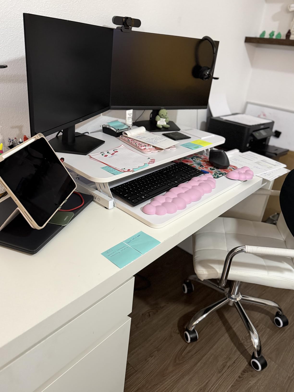 VIVO Black 32 inch Standing Desk Riser, DESK-V000S | Height Adjustable, Stand Up Desk Converter, Quick Sit to Stand, Tabletop Dual Monitor Riser Workstation, Minimal Assembly customer photo 2