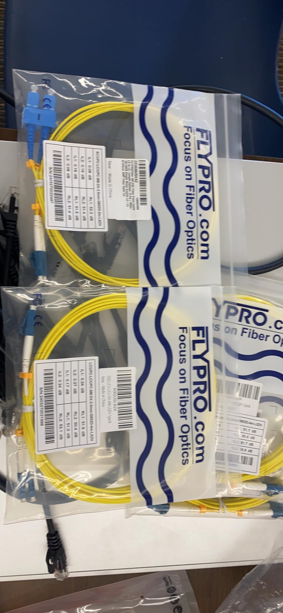 FLYPROFiber- LC to LC Single Mode Fiber Patch Cable OS2 1M/3ft | Duplex, 9/125um SMF, SM Singlemode Fiber Jumper, For 1G/10G/100G Transceivers / Data Centers, Fully Pre-Tested, LSZH, Yellow customer photo 2