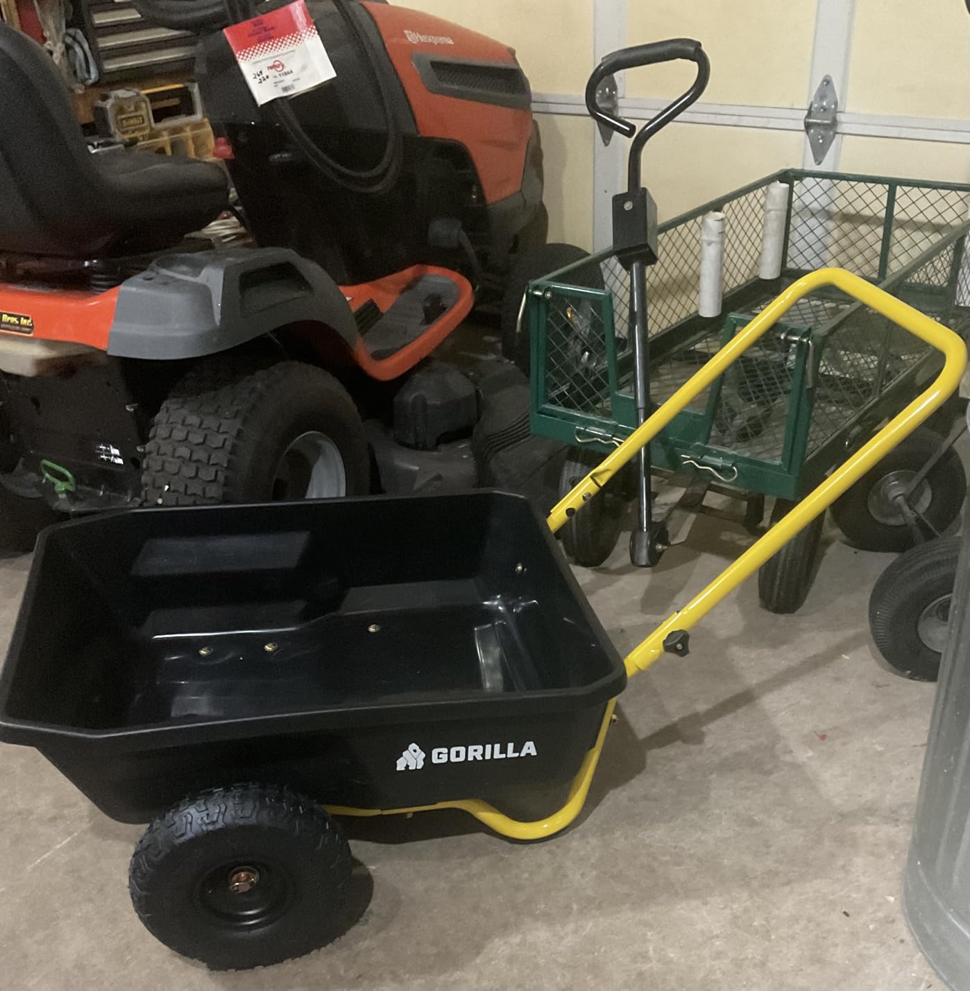 Gorilla Carts Poly Dump Cart, 2-Wheel Garden Wagon, 4 Cu Ft, 300lb Capacity customer photo 2