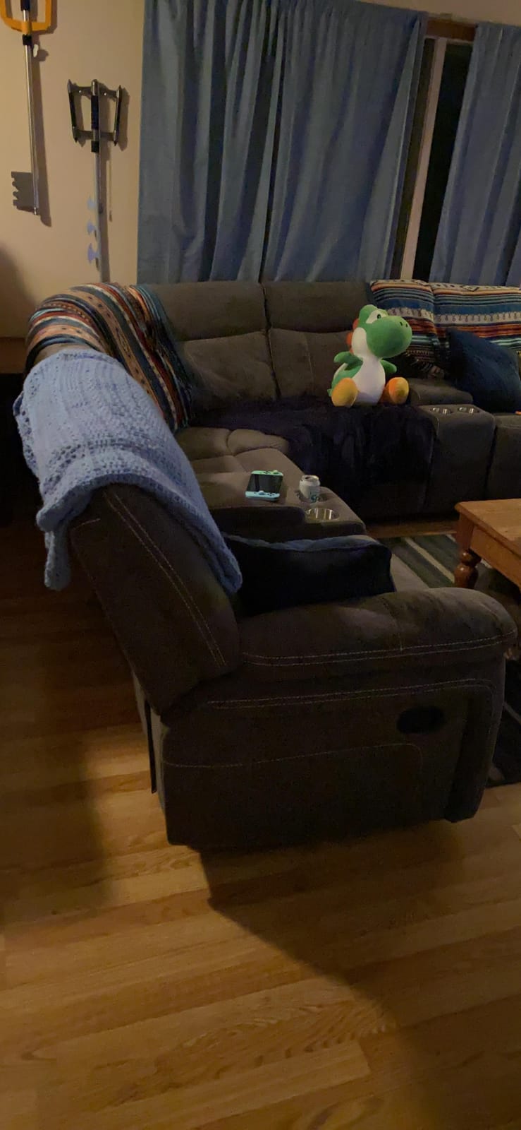 Power Premium Fabric Reclining Sectional Sofa Set, Zero Gravity Recliner Couch with USB Port 2 Console Storage 4 Cup Holders customer photo 2