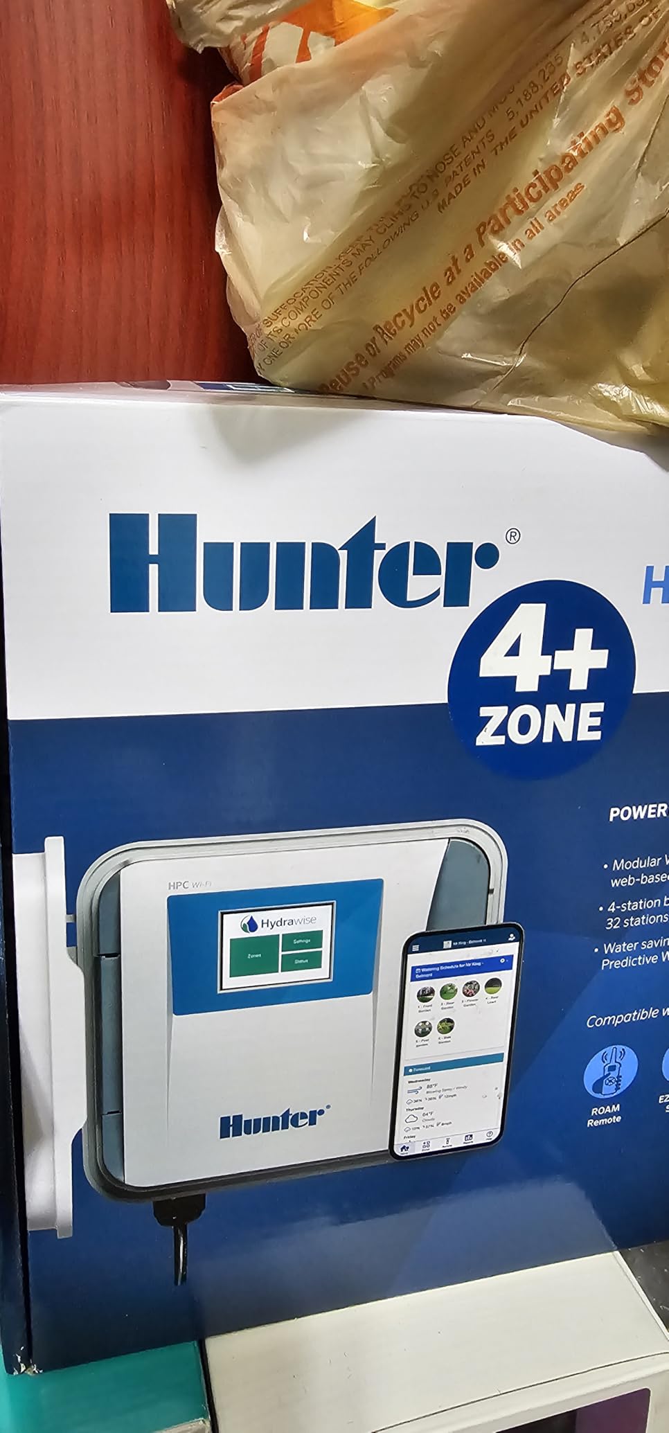 Hunter HPC400 Sprinkler Controller, 4 Zone, WiFi Smart Sprinkler Timer | Indoor/outdoor 4 station irrigation controller with Hydrawise app control, touchscreen, and expansion up to 32 zones customer photo 1