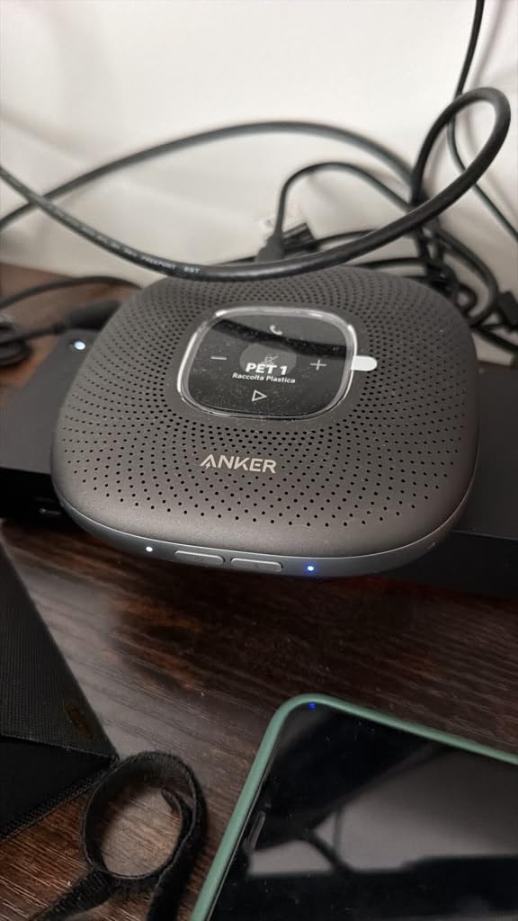 Anker PowerConf Speakerphone, Zoom Certified Conference Speaker with 6 Mics | 360° Enhanced Voice Pickup, 24H Call Time, Bluetooth 5.3, USB C, Compatible with Leading Platforms for Personal Workspaces customer photo 1