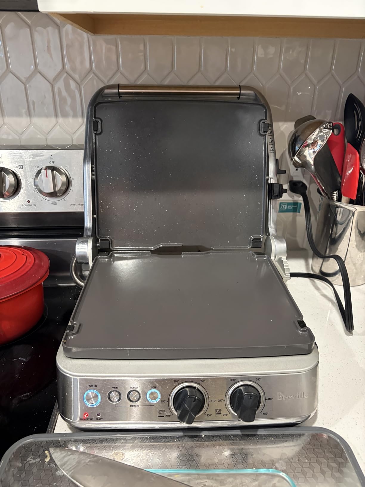 Breville BGR700BSS Sear and Press Grill, Brushed Stainless Steel, High-Heat Sear Plates for Steakhouse-Style Grill Marks customer photo 2