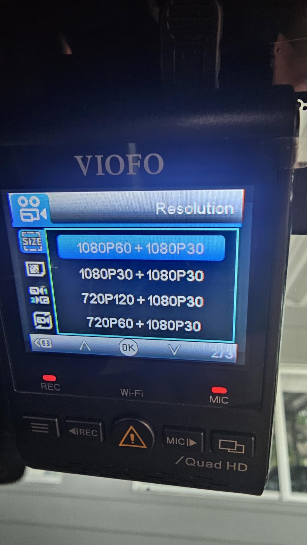 VIOFO Dual Dash Cam, 2K 1440P 60fps+1080P 30fps Front and Rear Dash Camera with Wi-Fi GPS, Parking Mode, Emergency Recording, Super Capacitor, Motion Detection (A129 Plus Duo) customer photo 1