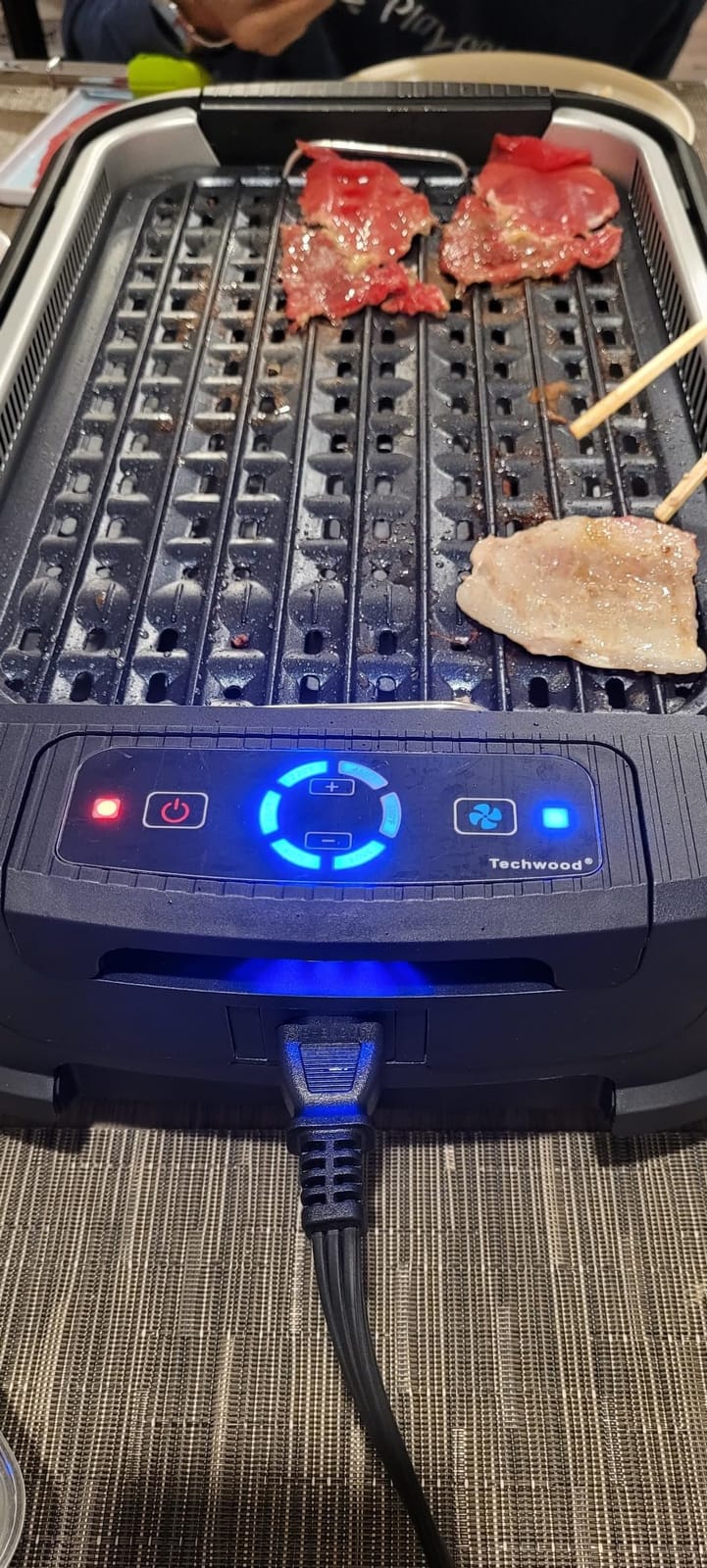 Indoor Grill, Techwood 1500W Smokeless Electric Grill with Tempered Glass Lid, Compact & Portable Non-Stick BBQ Grill with 6-Level Control, Dishwasher Safe, Black customer photo 1