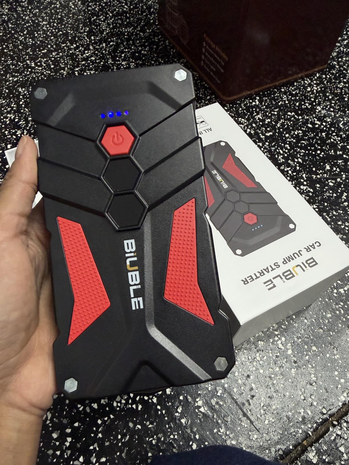 Jump Starter Car Jump Starter Auto Battery Booster Pack 5000A Peak 12V with USB-C Quick Charge, Lithium Jump Box with LED Light (Up to 7.0L Gas or 5.5L Diesel Engine) customer photo 1
