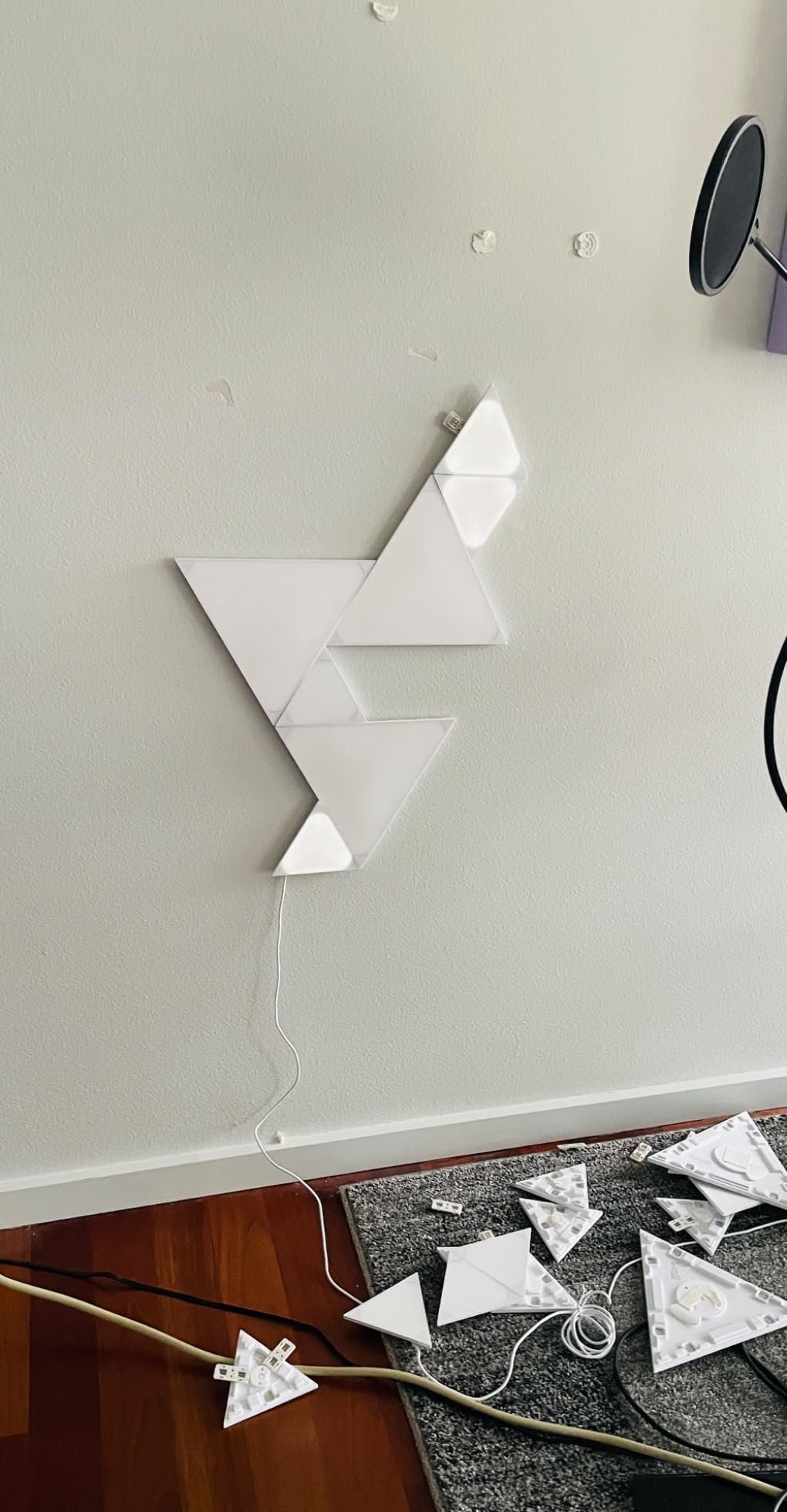 Mini Triangle Lights, Smart RGBW LED Wall Light Panels, 10 PK | Compatible with Alexa Google Assistant, Home Wall Decor for Living Room with Music Sync, Expansion Pack customer photo 2