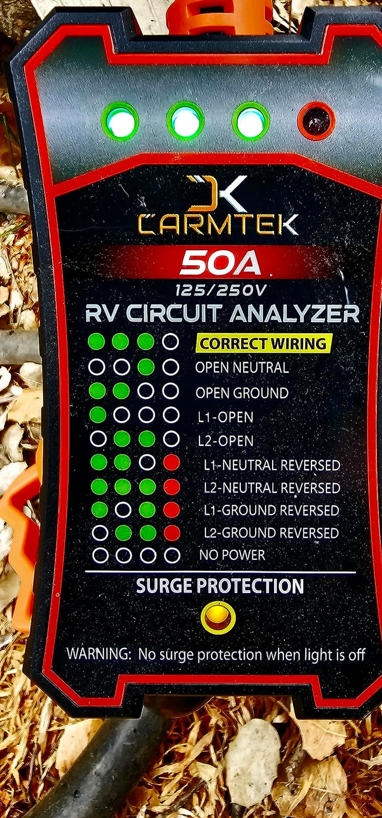 CARMTEK RV Surge Protector 30 Amp - RV Circuit Analyzer with Integrated Smart 30 Amp Surge Voltage Protection with Grip Handles customer photo 2