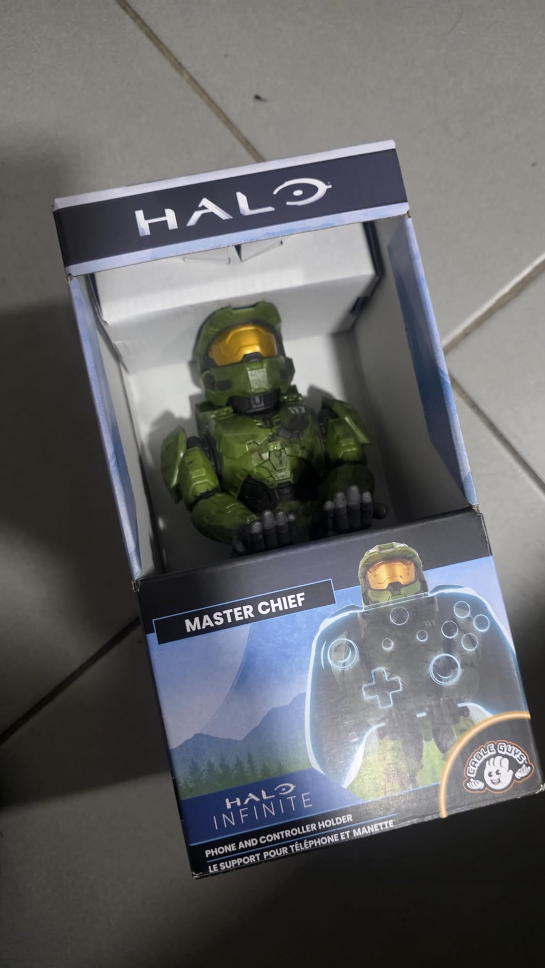 Exquisite Gaming: Halo: Master Chief - Mobile Phone & Gaming Controller Holder, Device Stand, Cable Guys, Xbox Licensed Figure, Green customer photo 1