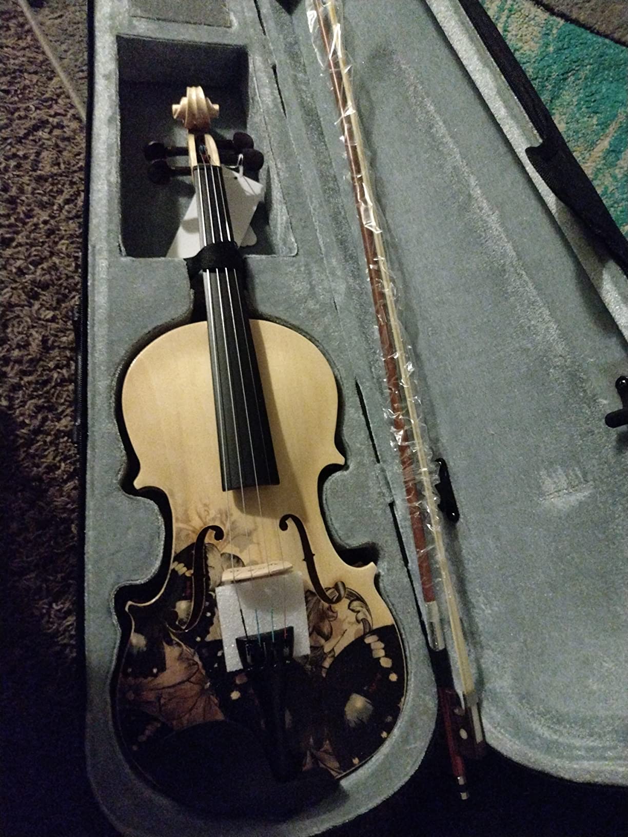 Aliyes Distinctive Artistic Violin Set Designed for Beginners/Students/adults with Hard Case,Bow,Extra Strings (4/4/Full-size) customer photo 2