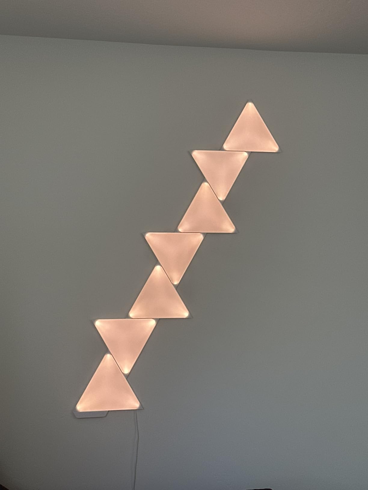 Nanoleaf Shapes Triangle Lights, Smart RGBW LED Wall Light Panels, 7PK | Compatible with Alexa, Home Wall Decor for Living Room with Music Sync, Smarter Kit customer photo 1