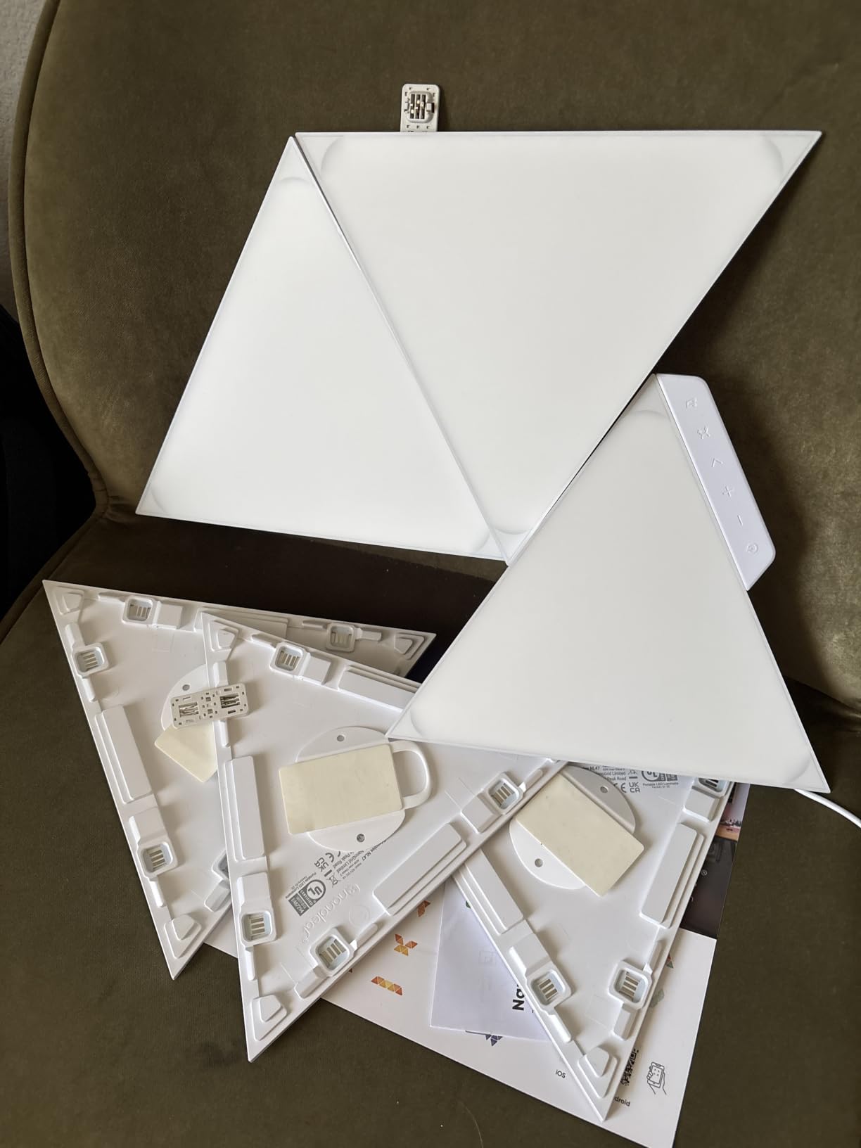Nanoleaf Shapes Triangle Lights, Smart RGBW LED Wall Light Panels, 7PK | Compatible with Alexa, Home Wall Decor for Living Room with Music Sync, Smarter Kit customer photo 2